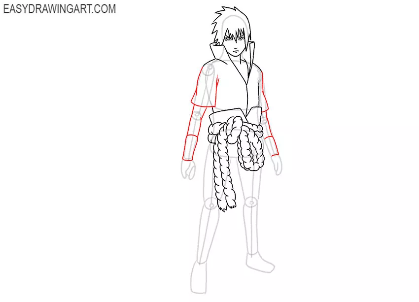 How to Draw Sasuke Uchiha from Naruto Step by Step Drawing