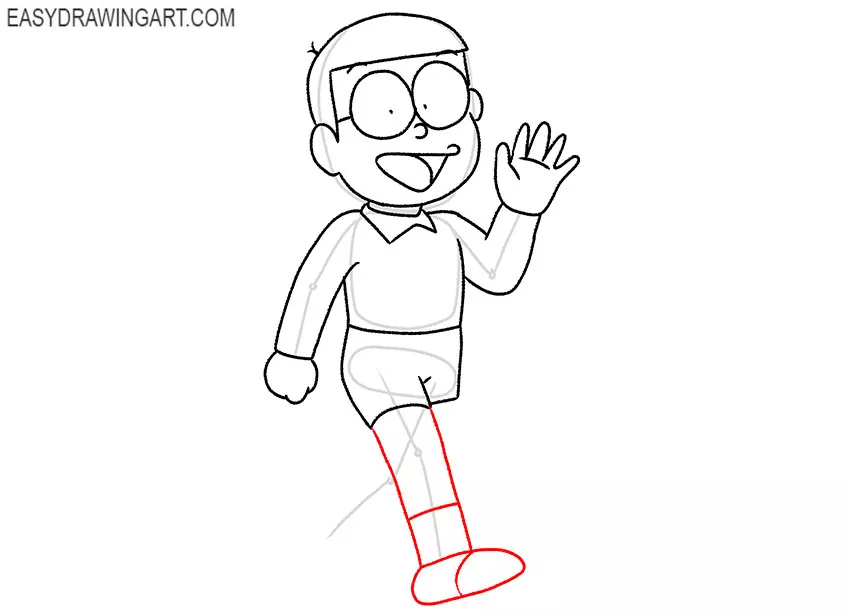 simple Nobita drawing