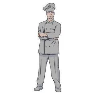 how to draw a cook