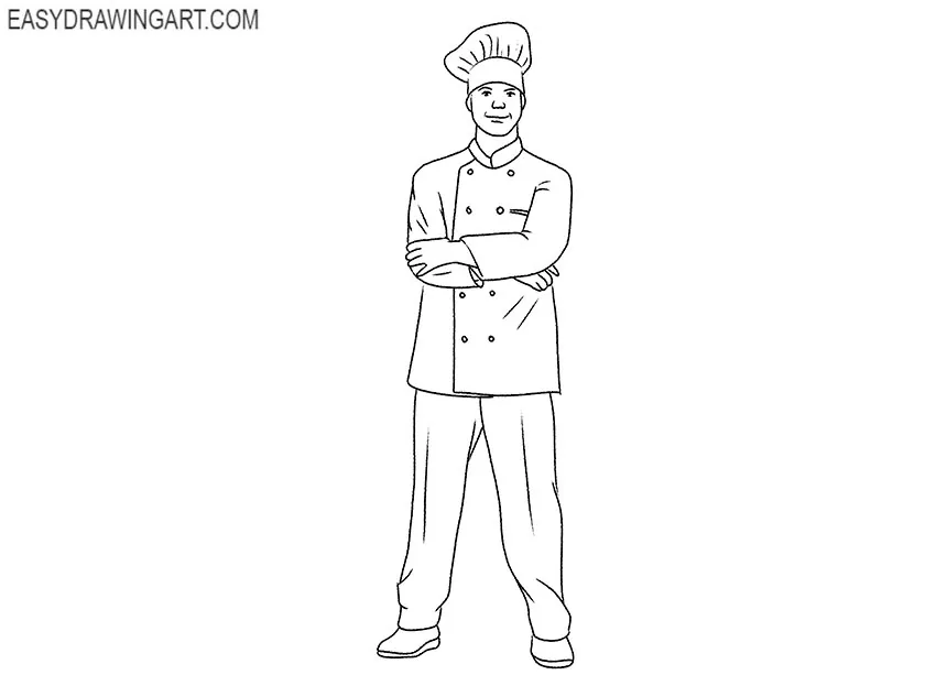 realistic cook drawing