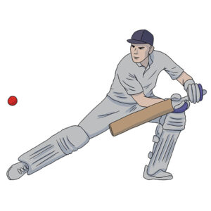how to draw a cricketer