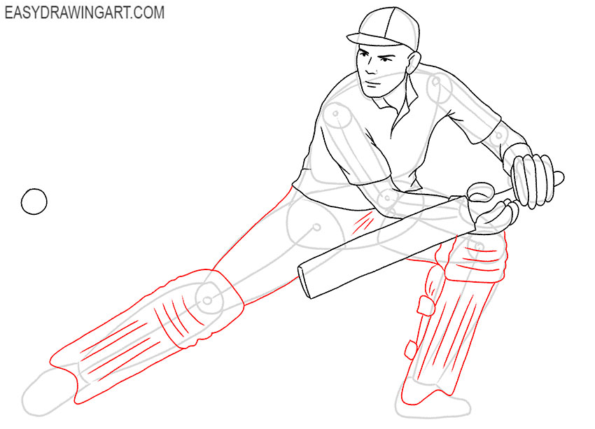 cricketer drawing guide
