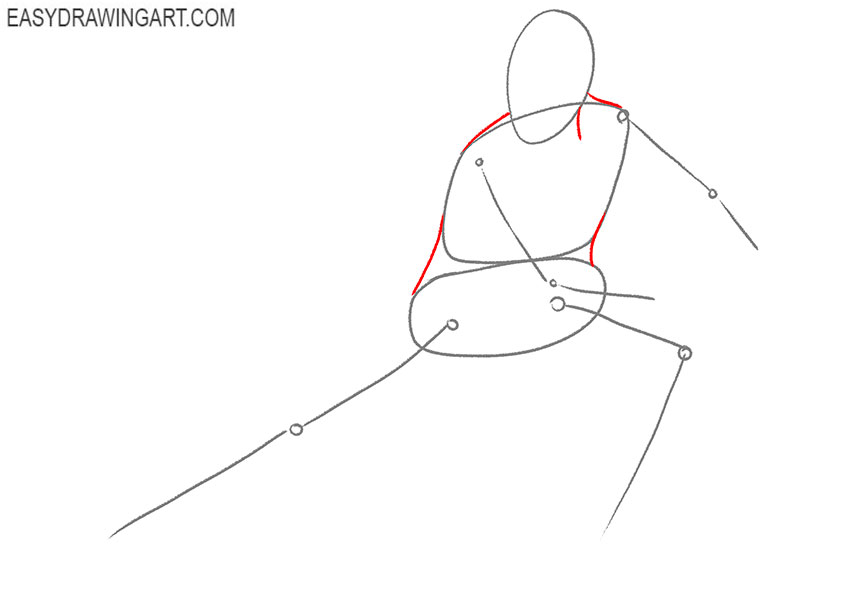 how to draw a cricket player
