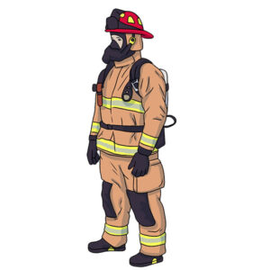 how to draw a firefighter