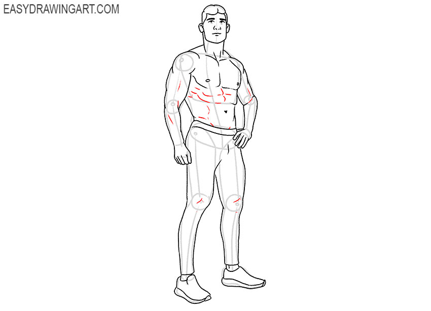 muscular man drawing