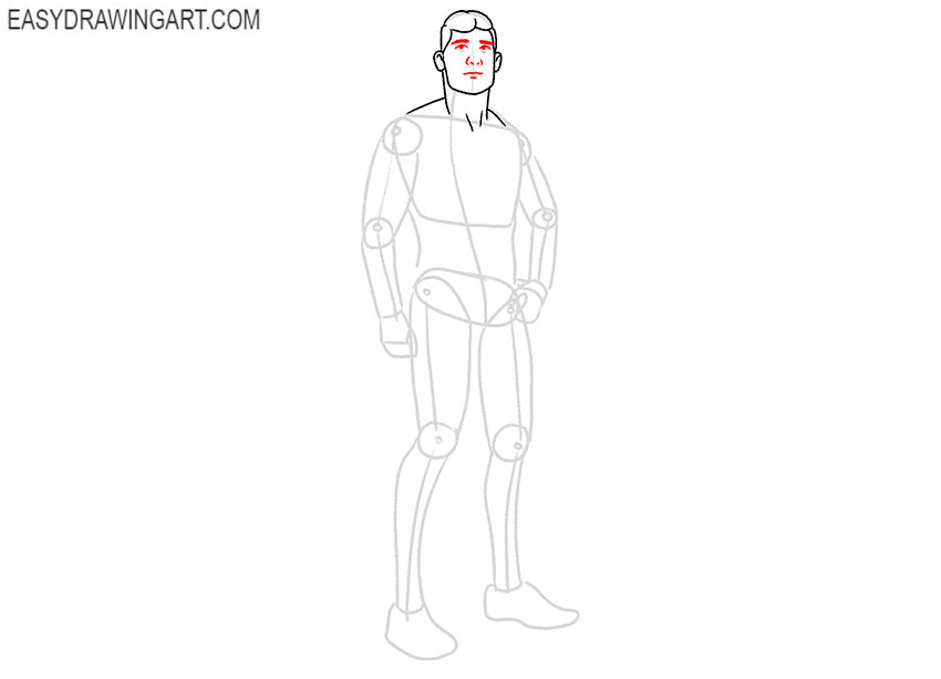 muscular man drawing guide