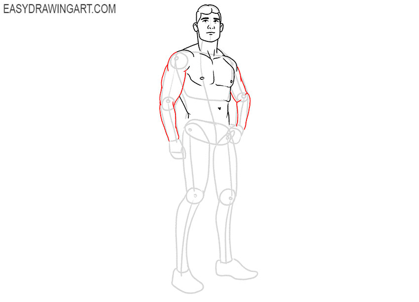 simple muscular man drawing