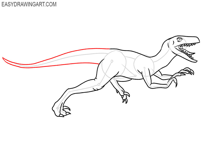 Velociraptor drawing guide