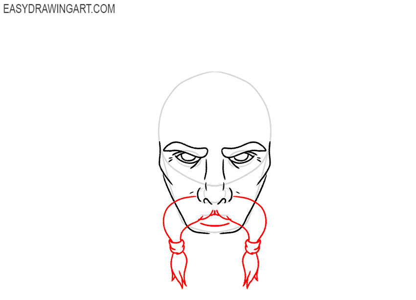 realistic Viking Head drawing