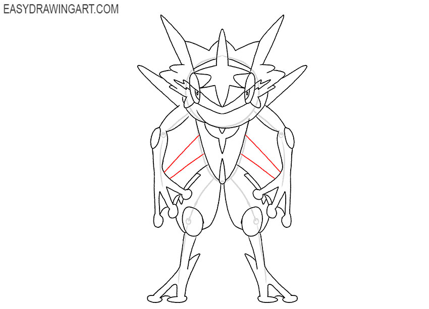 cartoon Ash Greninja drawing