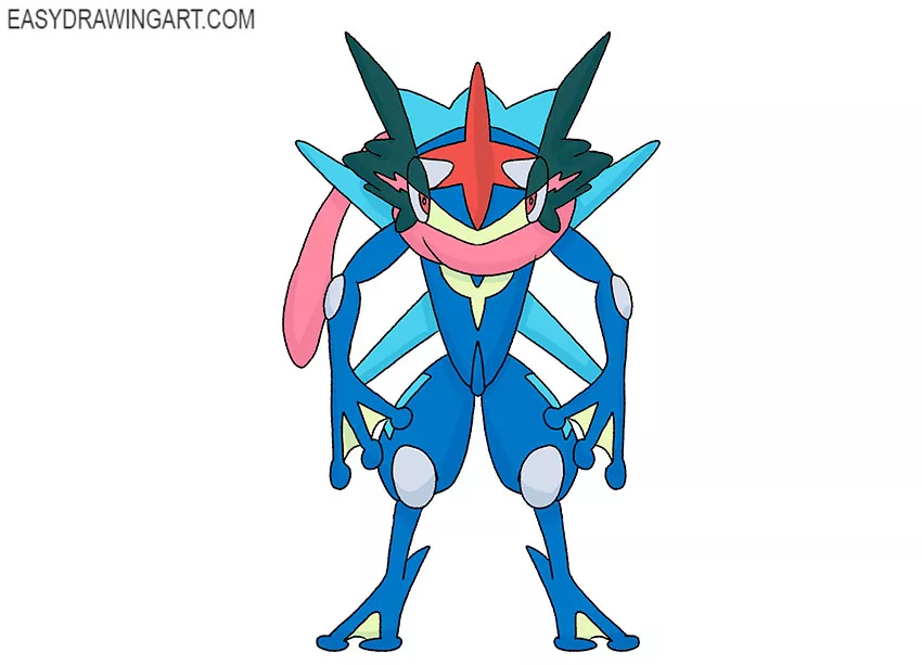 Ash Greninja drawing for beginenrs