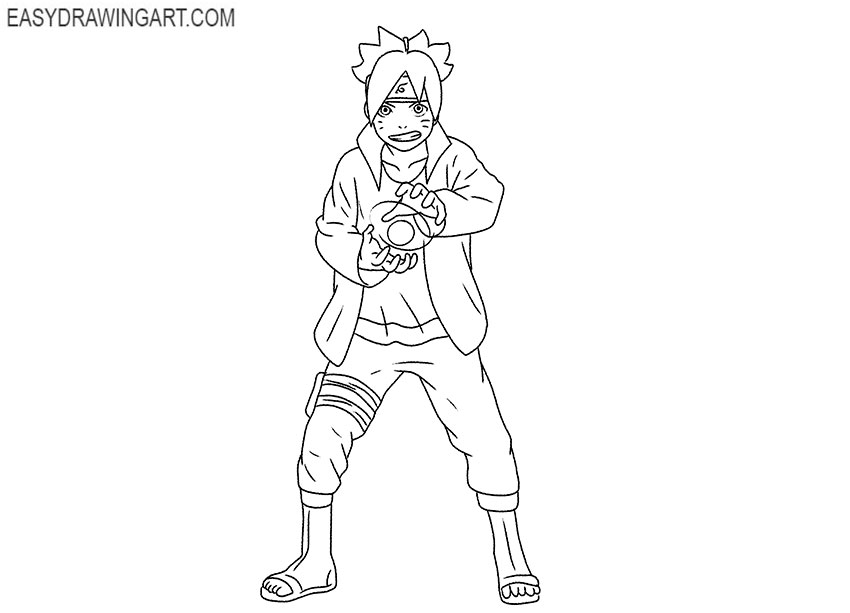 boruto drawing simple
