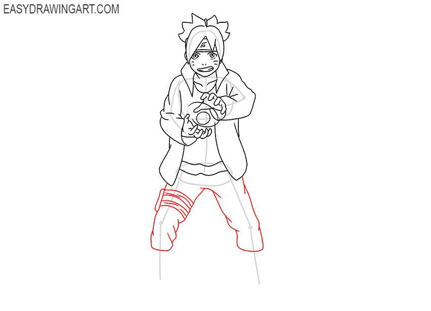 realistic boruto drawing
