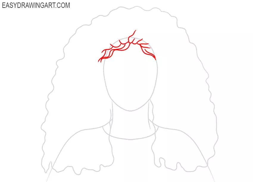how to draw curly hair step by step