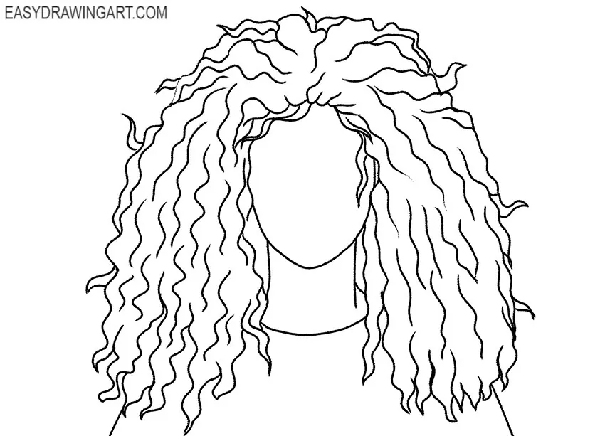 how to draw curly hair for beginners