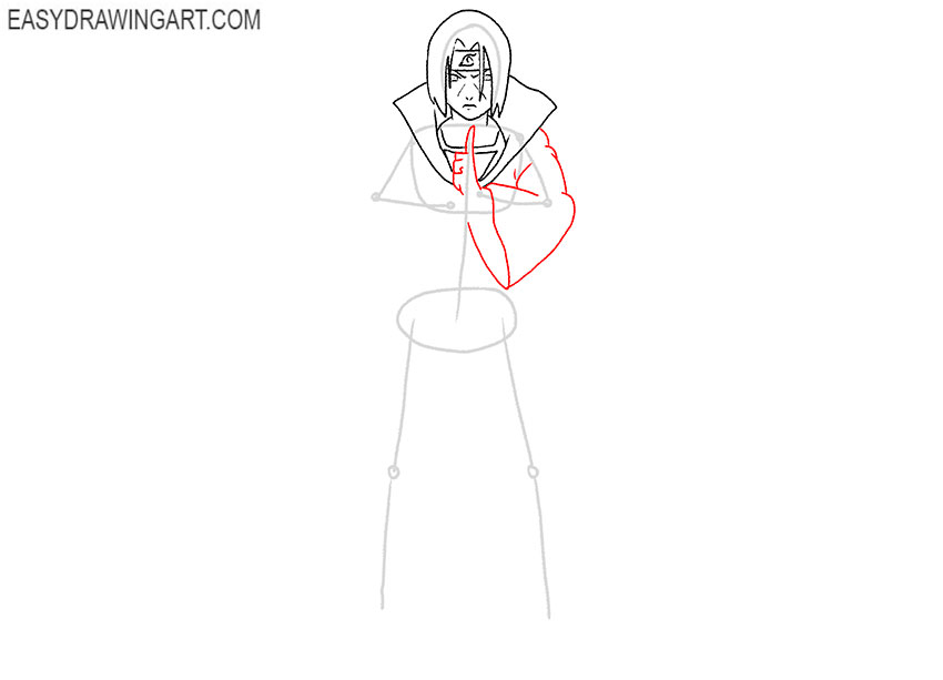 how to draw itachi for beginners