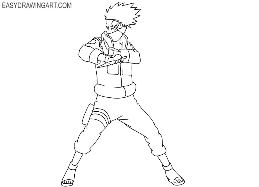 how to draw kakashi cute
