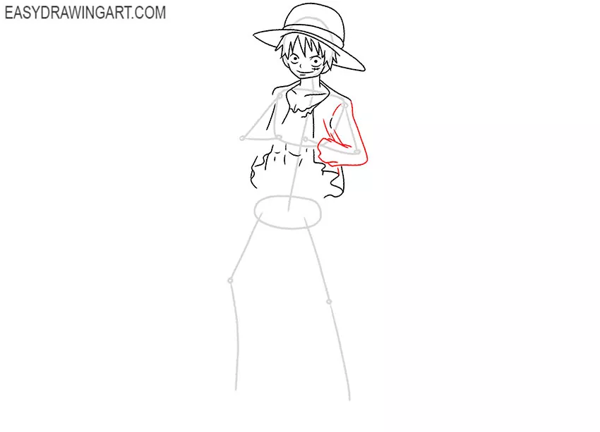 how to draw luffy for beginners