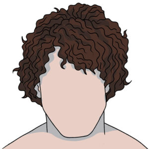 how to draw male curly hair