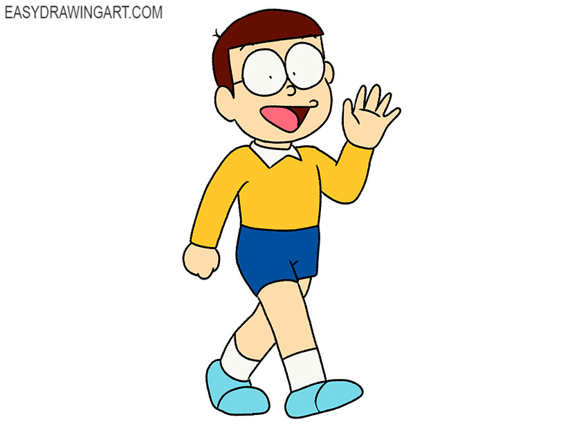 step by step Nobita drawing
