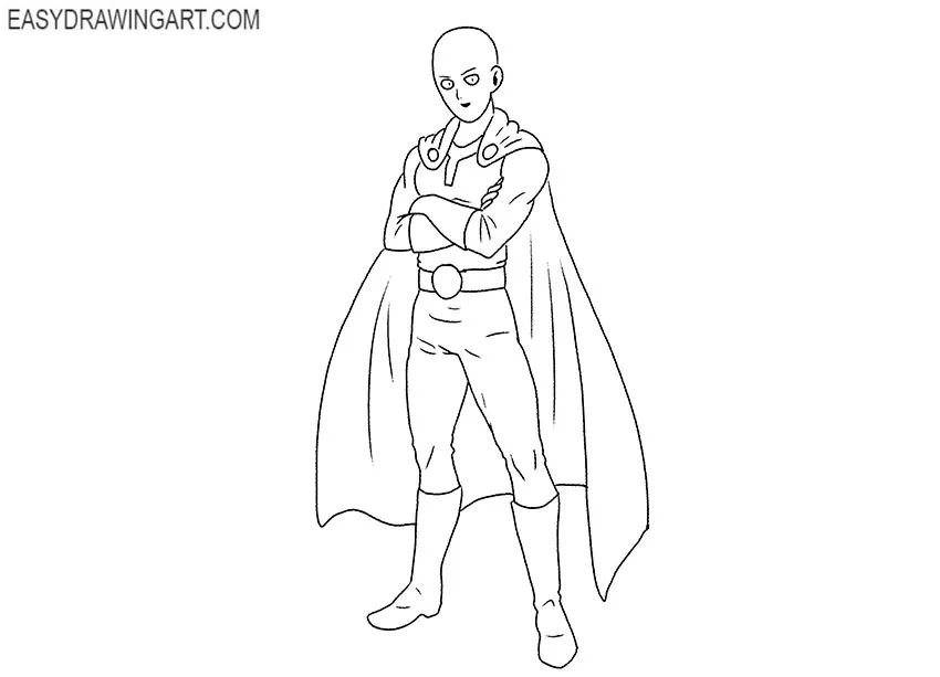 cartoon one punch man drawing