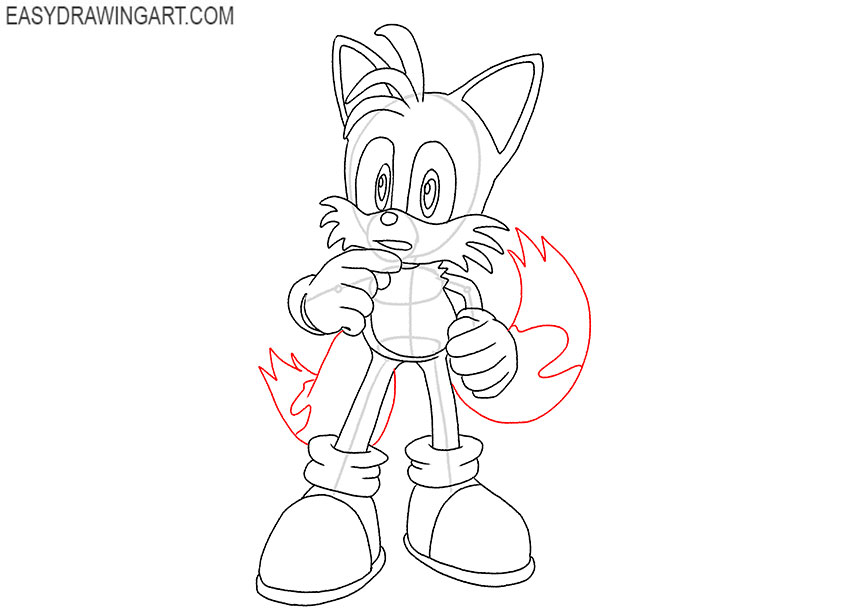 cartoon tails drawing