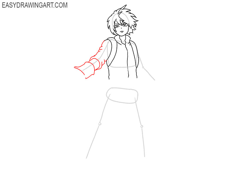 how to draw todoroki art simple
