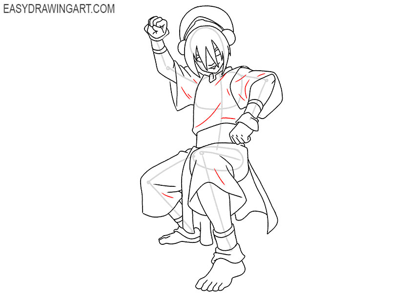 Toph drawing cartoon