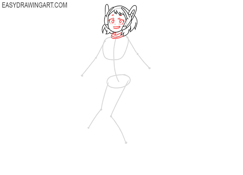 how to draw uraraka from my hero academia