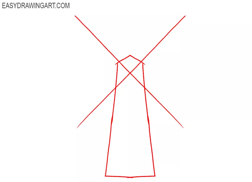 how to draw a windmill easy