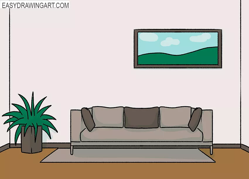 How To Draw A Room Easy Drawing Art