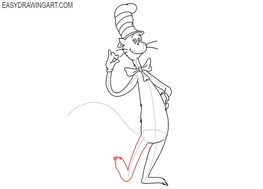 easy cat in the hat drawing
