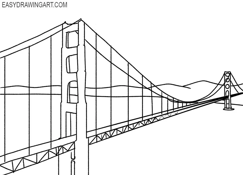 golden gate bridge drawing tutorial