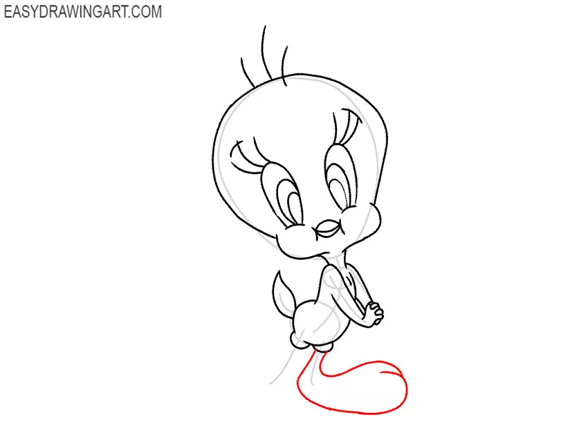 how to draw tweety simple