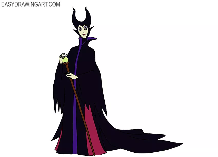 How to Draw Maleficent - Easy Drawing Tutorial For Kids