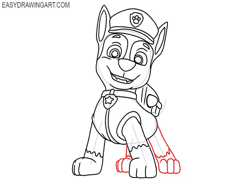 cartoon chase from paw patrol drawing