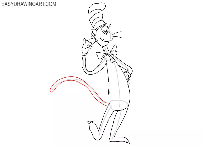 drawing of cat in the hat