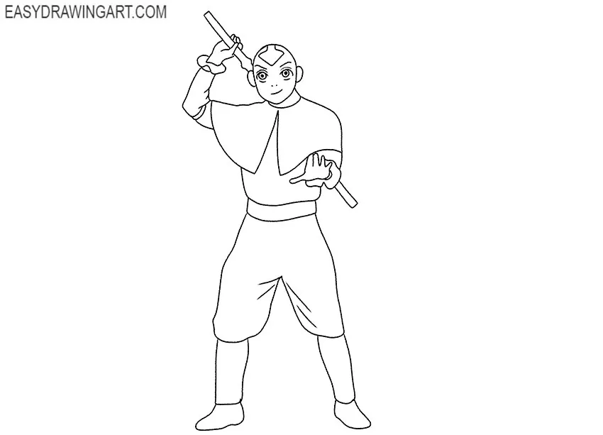 how to draw aang from avatar easy