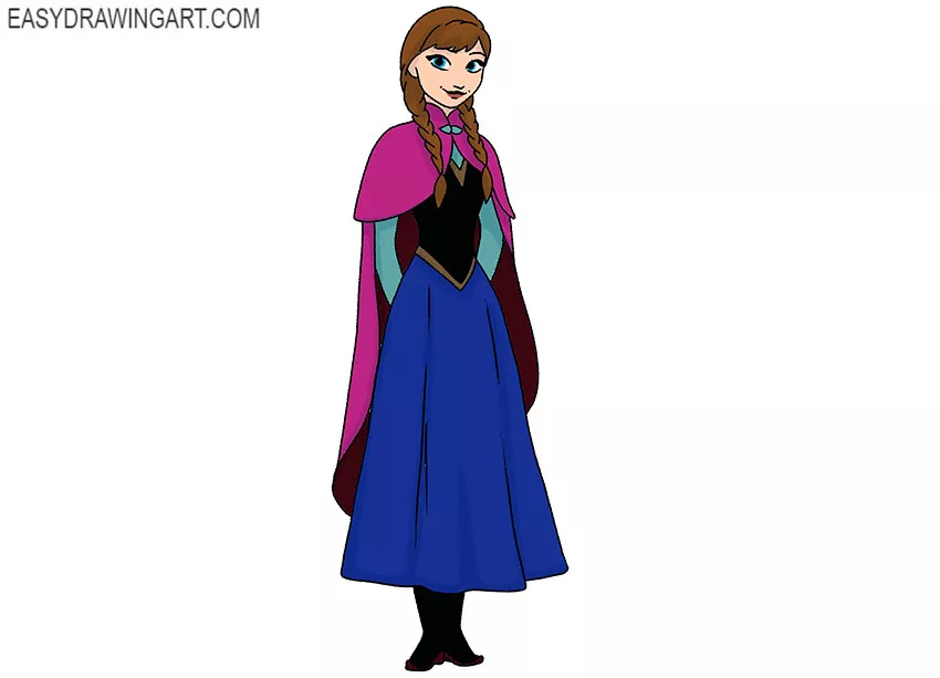 how to draw anna from frozen step by step