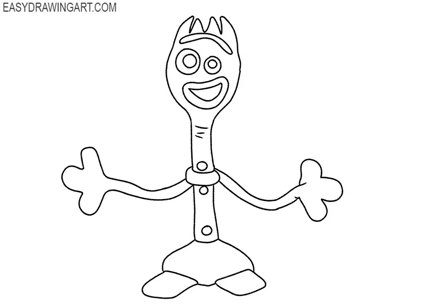 how to draw forky for beginners