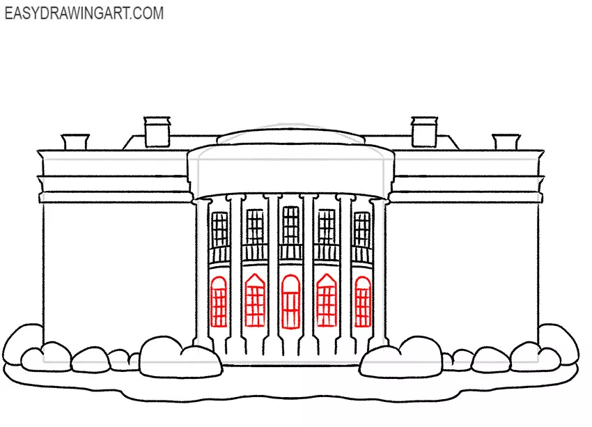 simple white house drawing easy