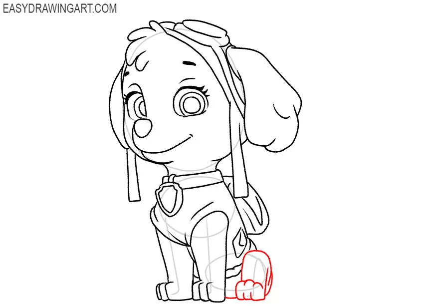 skye from paw patrol drawing guide