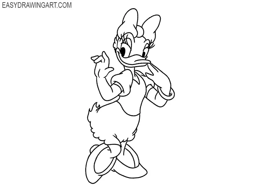 cartoon daisy duck drawing