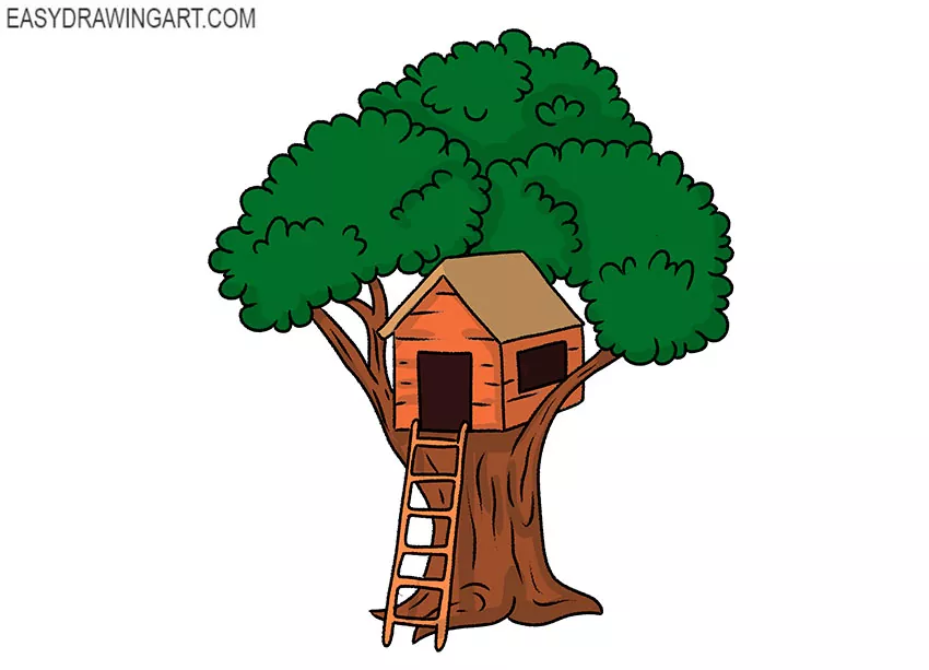  cartoon tree house drawing