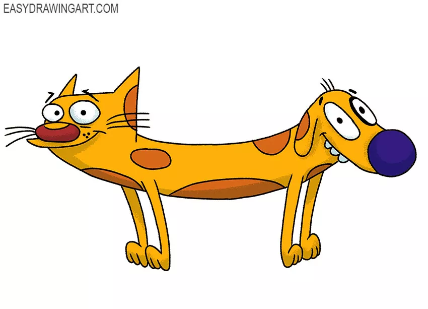 easy CatDog drawing