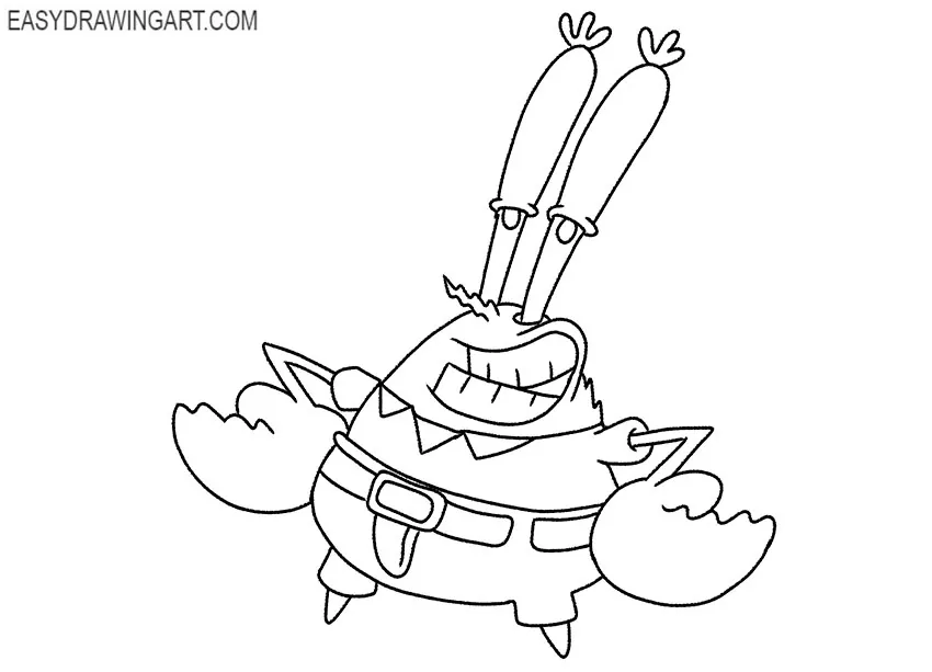 mr krabs easy drawing step by step