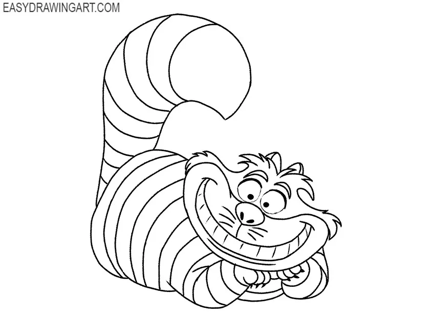 simple cheshire cat drawing