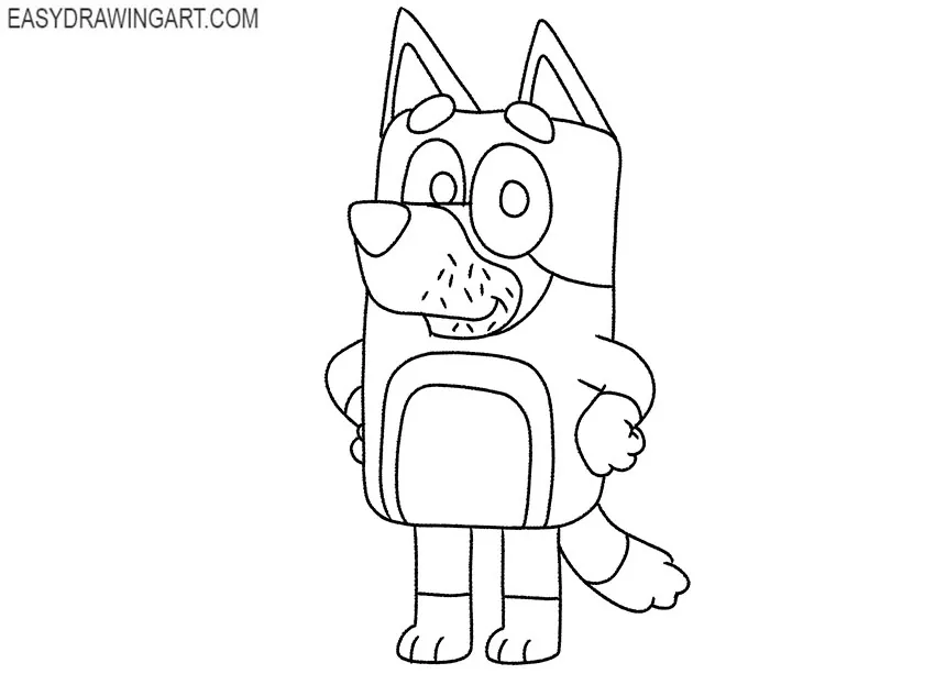 bluey cartoon drawing
