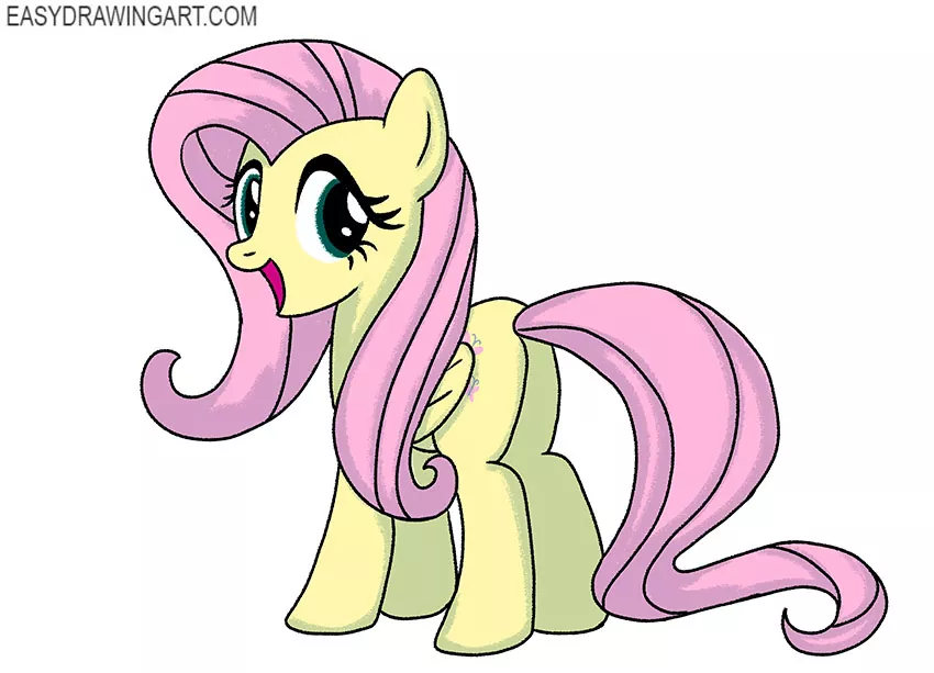 easy fluttershy drawing