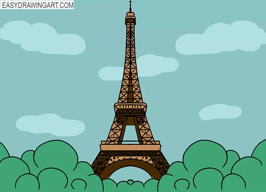 eiffel tower drawing tutorial